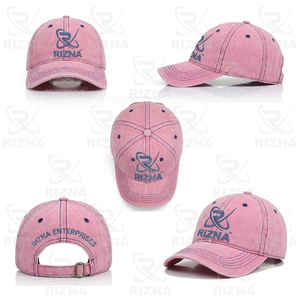 Gorra de Béisbol RIZNA de Mezclilla Twill, 6 Paneles, Ajustable, Unisex, Estilo Casual Vintage, Lavada, con Logotipo Bordado en 3D en el Panel Frontal, Azul - Product Image 6