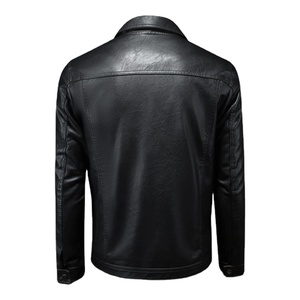 Chaqueta de cuero Vintage para hombre, gabardina de doble botonadura, prendas de vestir exteriores de talla grande para primavera y otoño, nueva tela de lona de moda informal - Product Image 6