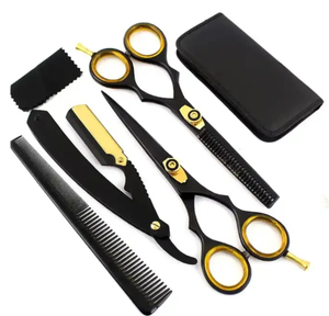 Hair Cutting Stainless Steel Sharp Blade Barber Thinning Scissors Kit Barber Professional Salon Tools Barber Scissors Kit - Product Image 3