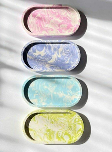 Indian Handmade Custom Color Resin <b>Tray</b> Disposable <b>Breakfast</b> <b>Tray</b> Dishes Plates for Home Kitchen Restaurants Weddings Decor - Product Image 4