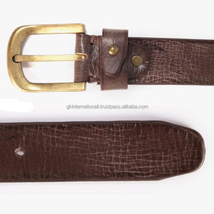 Fournisseur indien de ceinture décontractée en cuir pleine fleur pour hommes ceinture tissée en cuir véritable peau de vache pour hommes avec boucle en alliage - Product Image 3