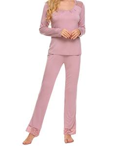 ใหม่ผู้หญิงชุดนอนแขนสั้นสำหรับฤดูใบไม้ผลิฤดูร้อนฤดูใบไม้ร่วงเสื้อคลุมนอนหลับชุดหลวมผ้าฝ้าย 100% นุ่มแห้งเร็ว - Product Image 1