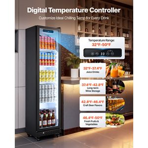 Réfrigérateur commercial à porte vitrée pour boissons, 8,3 pi³ de volume, réfrigérateur vertical, vitrine réfrigérée - Product Image 4