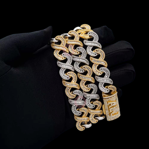 Collier cubain Viral Infinity, bijoux fins, pendentifs et breloques, finition rhodium S925, bijoux en moissanite - Product Image 1