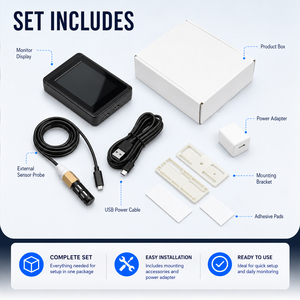 Thermomètre hygromètre intelligent double WiFi et Bluetooth, surveillance de la température et de l'humidité à distance 24h/24 et 7j/7 avec lecture en temps réel - Product Image 2