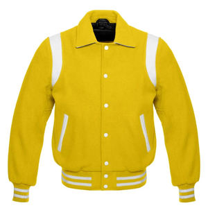 Chaqueta Universitaria Premium Estilo Letterman de Béisbol con Cuello Personalizado, Cuerpo y Mangas de Lana Color Granate - Product Image 3