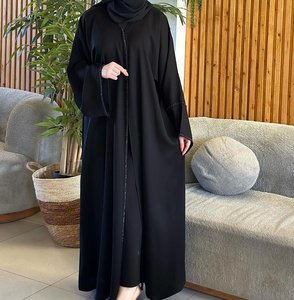 2026 Best Selling Solid <b>Kaftan</b> Abaya Handmade Turkish Floor Length Long Sleeve V Neck Regular Fit Casual Breathable Eid Evening - Product Image 3