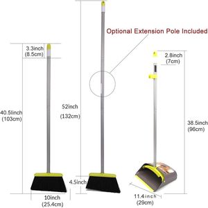 Set Scopa e Paletta con Manico Lungo per Ufficio e Casa, Design Verticale per Pulizia, Ideale per l'Uso in Atrio - Product Image 2