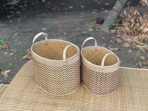 Panier de rangement en bambou tressé en forme d'animal créatif avec couvercle, design mignon dinosaure cheval, organisateur de jouets pour enfants, décoration artisanale pour la maison - Product Image 4