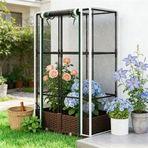 Bac à légumes surélevé avec support pour plantes et filet pour pots de fleurs - Catégorie Produit - Product Image 1