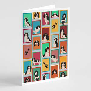 Lunatique A7 Taille 5x7 Tricolore Cavalier Spaniel Cartes De Voeux Pack 8 Cartes De Note Vierges avec Enveloppes - Product Image 1