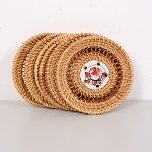 <b>Dinning</b> <b>Table</b> Decor Rattan Coasters Dinner Cup coaster Set with Blank or Custom Printed Ceramic - Product Image 5