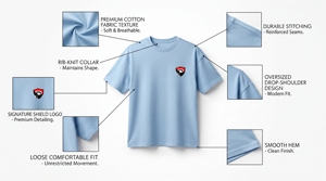 เสื้อยืดคอกลมแขนสั้นสีฟ้าอ่อนสำหรับผู้ชาย ทรงปกติ ผ้าเจอร์ซีย์ถัก 100% ผ้าฝ้าย สีพื้น ระบายอากาศได้ดี ไม่เป็นขุย สวมใส่สบาย - Product Image 5
