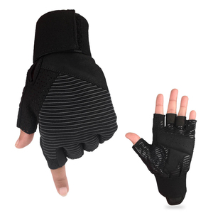 OEM Gym Weightlifting Gloves Breathable Mesh Fabric with Padded Palm Wrist Support for Professional Workout and CrossFit - Product Image 5