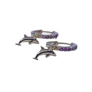 Pendientes de Plata de Ley 925 con Baño de Oro y Turmalina Multicolor para Mujer, Joyería para Bodas - Product Image 2