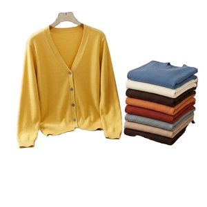 Pull décontracté pour femme à manches longues et taille haute en coton tricoté, pull léger personnalisé avec broderie pour femme, vente en gros - Product Image 1