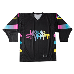 Maillot de hockey sur glace 100 % polyester personnalisé avec logo, dernier design, respirant, nom d'équipe brodé, service OEM, hiver - Product Image 1