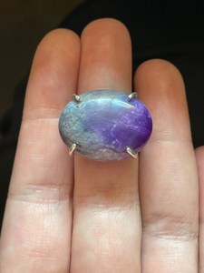 Anillo de Sugilita – Anillo Gótico de Filigrana con Gema Azul Brillante, Anillo de Plata Hecho a Mano, Regalo para Ella - Product Image 3