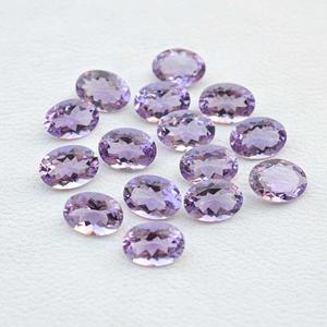 Pierre précieuse naturelle d'améthyste du Brésil de haute qualité, taille ovale facettée, calibrée, 10x12mm, faite à la main pour la fabrication de bijoux, vente en gros - Product Image 1