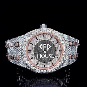 Reloj de Pulsera Automático de Lujo de Acero Inoxidable con Diamantes de Moissanita Iced Out, Estilo Hip Hop, Joyería para Hombre, Regalo - Product Image 1