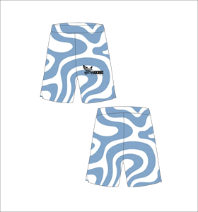 Pantalones Cortos de Baloncesto Personalizados con Patrón Ondulado Azul Claro y Blanco, Transpirables, de Malla, para Entrenamiento Atlético, Ropa Deportiva Urbana, Venta al Por Mayor - Product Image 1