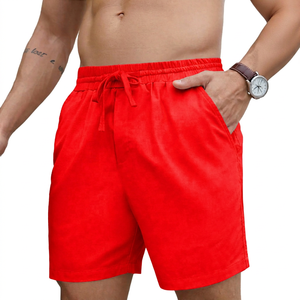 Pantalones Cortos Bermuda Blancos para Hombre, 100% Poliéster, Cintura Media, Cordón Ajustable, Color Sólido, Bolsillos, Transpirables, Impermeables, Ecológicos - Product Image 2