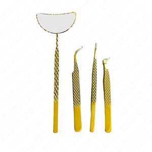 Eyelash Extension Tweezers Set Stainless Steel Pointed Tip Volume Lash <b>Tools</b> Mirror Finish Custom Logo Durable - Product Image 3