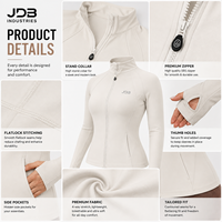 Veste de sport zippée pour femme |   Veste d'extérieur imperméable coupe-vent en tissu extensible 4 directions doublée de polaire |   Marque privée OEM - Modèle Front Skinny