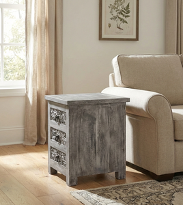 ตู้ไม้สไตล์วินเทจทำมือรักษ์โลก ประหยัดพื้นที่ 3 ลิ้นชัก สำหรับห้องนอนและห้องนั่งเล่น - Product Image 3