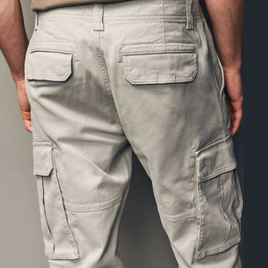 Low Price New High Quality <b>Plain</b> Men Straight Cargo Pant Custom Waist Breathable Lightweight Cotton Fabric for Casual Street - Product Image 6