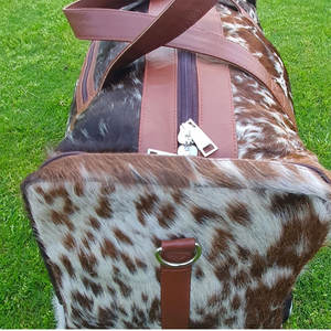 Bolsa de Viaje de Cuero Vacuno con Pelo, Ligera, de Alta Calidad, con Cierre, Portátil, de Gran Capacidad, para Fin de Semana, LHDB-0042 - Product Image 3