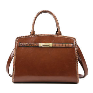 Sac messager pour femme en cuir véritable fait main, rétro, bandoulière, fermeture éclair sécurisée, motif losanges, logo, durable, décontracté, voyage - Product Image 1
