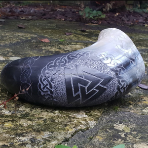 Chope Buffalo Bull en verre poli de Skadi Style animal fabriqué naturel pour profiter des boissons-Bière Vin Thé Café Lait - Product Image 1