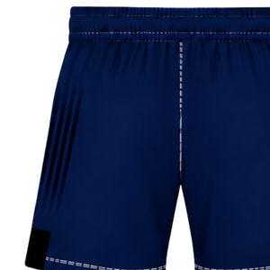 Customized Plum <b>Black</b> <b>Rugby</b> <b>Shorts</b> Elastic Waist Breathable Lightweight Team Training Performance Athletic Sports Uniform Bottom - Product Image 3