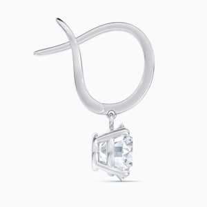 Boucles d'oreilles pendantes pour femmes en or 14 carats avec diamants ronds brillants de laboratoire certifiés IGI, plaquées rhodium, bijoux de soirée - Product Image 3