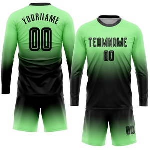 ชุดเสื้อฟุตบอลสีเขียวดำไล่เฉด แขนยาว ระบายเหงื่อได้ดี ชุดทีมชาย พิมพ์ลายแบบซับลิเมชั่น แขนยาว ทรงแอธเลติก - Product Image 1