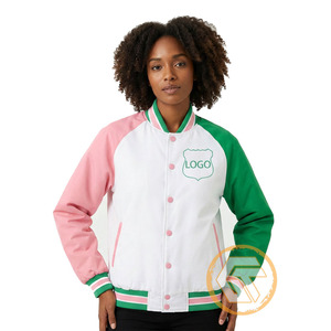 Customized Alpha | Kapa Cotton Fleece Embroidered Varsity Jacket Sorority High Quality Breathable Quick Dry Zipper Women Jackets - Product Image 1
