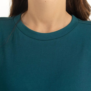 T-shirt décontracté pour femme, couleur unie, logo personnalisé, manches courtes, usage quotidien, tee-shirt tendance - Product Image 4