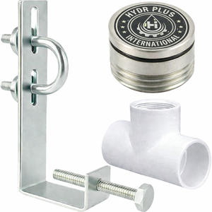 Adaptateur de pipeline photovoltaïque Hydroplus International, collier de serrage en acier inoxydable pour sortie de pulvérisation, structure en T en PVC, pièce de rechange pour nettoyage et rinçage - Product Image 1