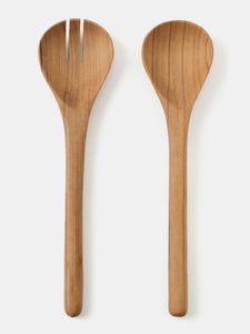 Ustensiles de cuisine en bois d'acacia naturel, cuillères résistantes à la chaleur avec trou de suspension pour mélanger et saler les salades - Product Image 4