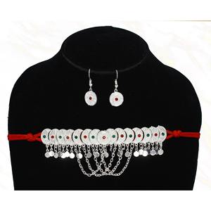 Martasha Designer Islamic Ramadan Special Silverplated UAE <b>Jewellery</b> Special Dubai <b>Jewellery</b> Necklace Earring Set Arabic Jewelry - Product Image 6