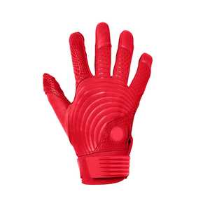 Full Finger Leather Baseball Gloves Pitcher Position Closed Web <b>Red</b> Non-Slip Hook Loop Closure Adults Right Handed All Seasons - Product Image 2
