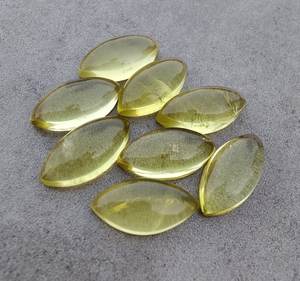 เลมอนควอตซ์ธรรมชาติทรงมาร์คีส์แบบคาโบชอง  จิวเวลรี่พลอยหลวมทุกขนาดมีจำหน่าย - Product Image 1