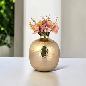 Florero moderno de metal dorado, decoración de lujo para el hogar, florero decorativo de hierro para sala de estar, centro de mesa para bodas - Product Image 6