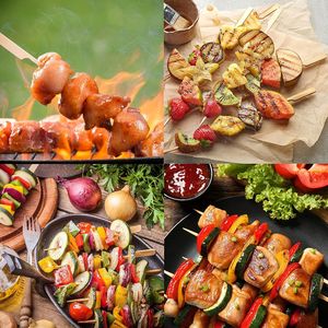 Brochettes en bambou de qualité supérieure, 10 pouces, grandes, 3 mm d'épaisseur, longues, pour grillades et barbecues, 100 C - Product Image 2