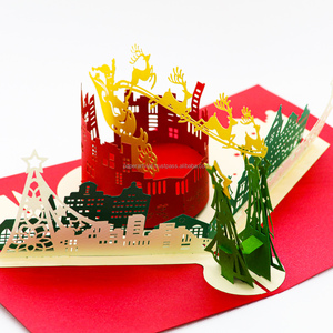 Carte de vœux pop-up de Noël faite à la main cadeau en papier imprimé UV pour les êtres chers - Product Image 3