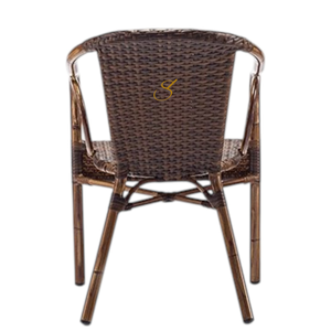 <b>Stackable</b> <b>Outdoor</b> Rattan Tulip Cafe <b>Chair</b> – Woven Garden Dining <b>Chair</b> - Product Image 2
