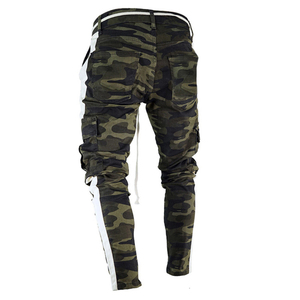 Premium <b>Men</b> Y2K Vintage Pencil Pants Slim Fit <b>Stretch</b> Ripped Jeans Streetwear Casual OEM Bulk Custom Logo Trendy Wear - Product Image 2
