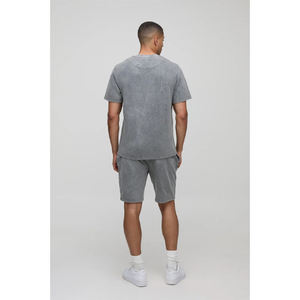 Conjunto de Verano de 2 Piezas para Hombre, Pantalones Cortos Holgados con Cintura Elástica y Camiseta de Manga Corta, Algodón Transpirable - Product Image 4