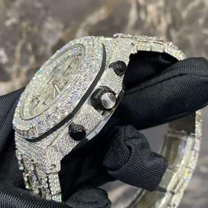 Montre de haute qualité personnalisée, sertie de diamants de laboratoire, en acier inoxydable, de la meilleure qualité, pour hommes - Product Image 5